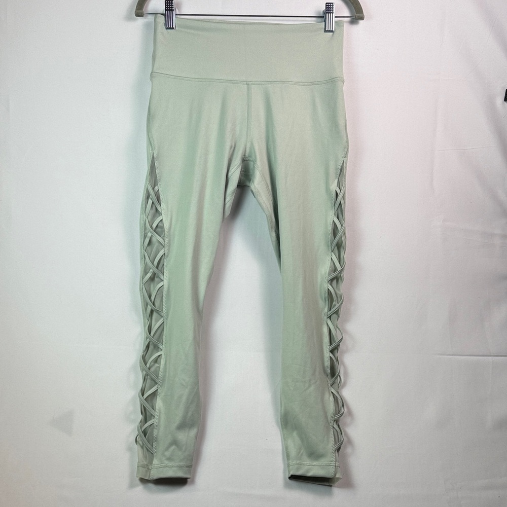 Victoria Secret Women Pastel Activewear Leggings Side Lattice Detail Mesh sz XS - Picture 1 of 14